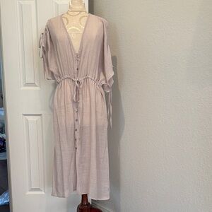 Light Purple Button-Down Dress